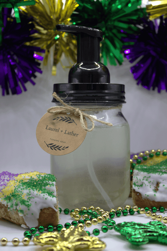 MARDI GRAS Mason Jar Foaming Hand Soap & Dispenser | 16oz
